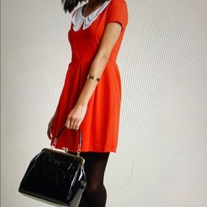 Super Cute Red Dress With Peter Pan Collar